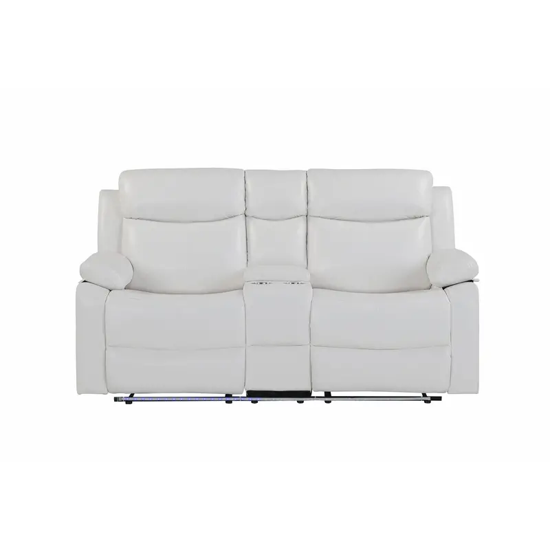 Blanche Console-Style Led Reclining Loveseat With Integrated Speakers 1