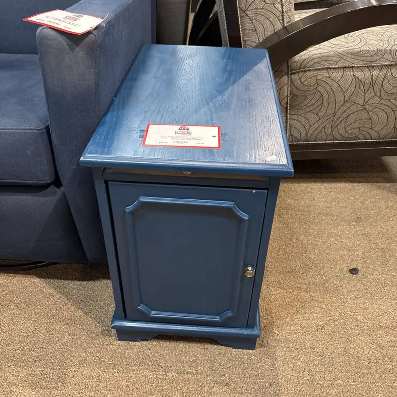 Blue 1-Drawer 1-Door Accent Side Table With Cabinet Storage (Ci) 1