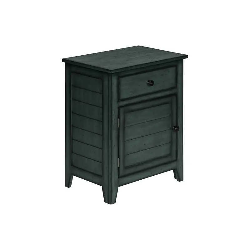 Blue Accent Table Featuring A Concealed Storage Drawer 1