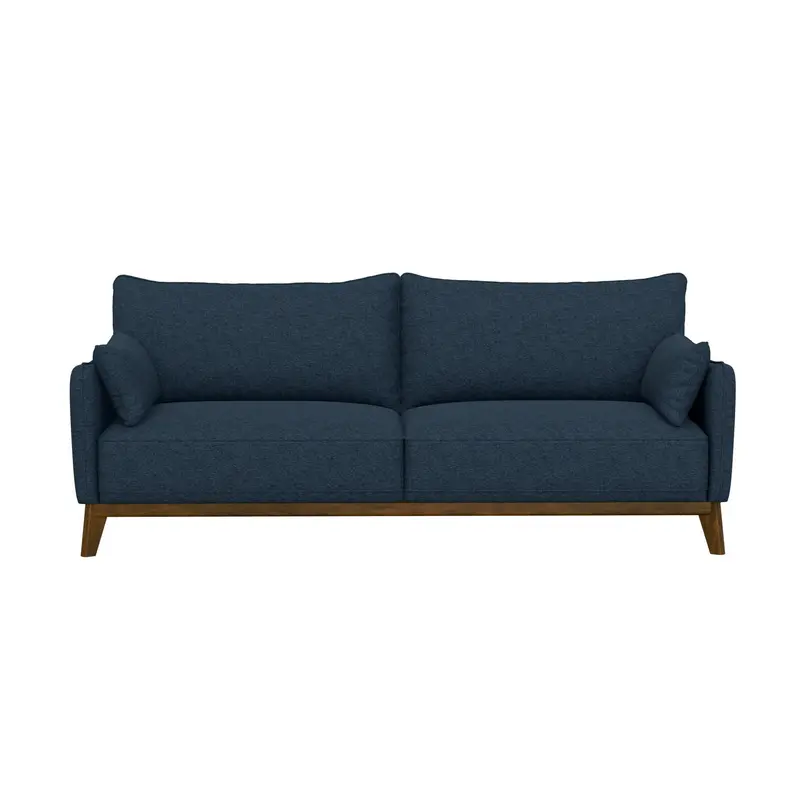 Blue Wide Sofa With Fixed Leg Base 1
