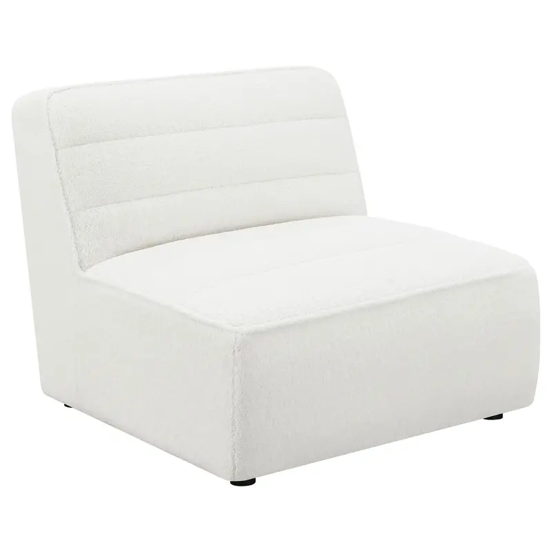 Bonnie Ivory Armless Chair With Channel Tufting 1
