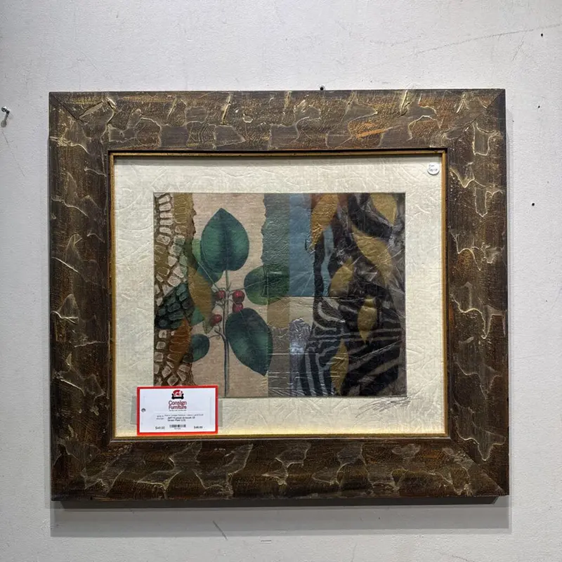 Botanical-Themed Framed Print – Ls Gallery-Style Green Plant Art 1