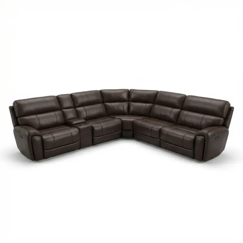 Brazil Dark Brown Power Sectional With Adjustable Headrest & Footrest 1