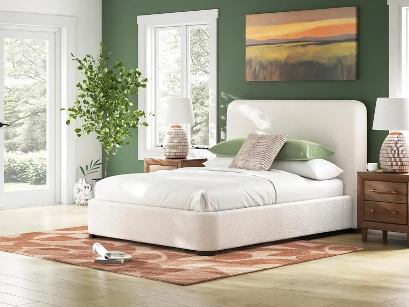 Brintstreet Upholstered Queen Bed With Channel-Tufted Headboard 1