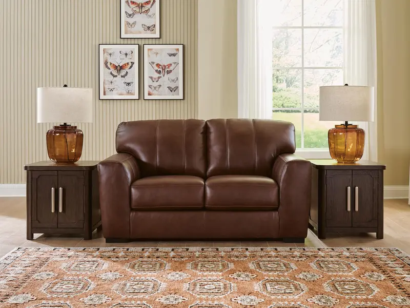 Brogliano Fabric Loveseat With Rolled Arms 1
