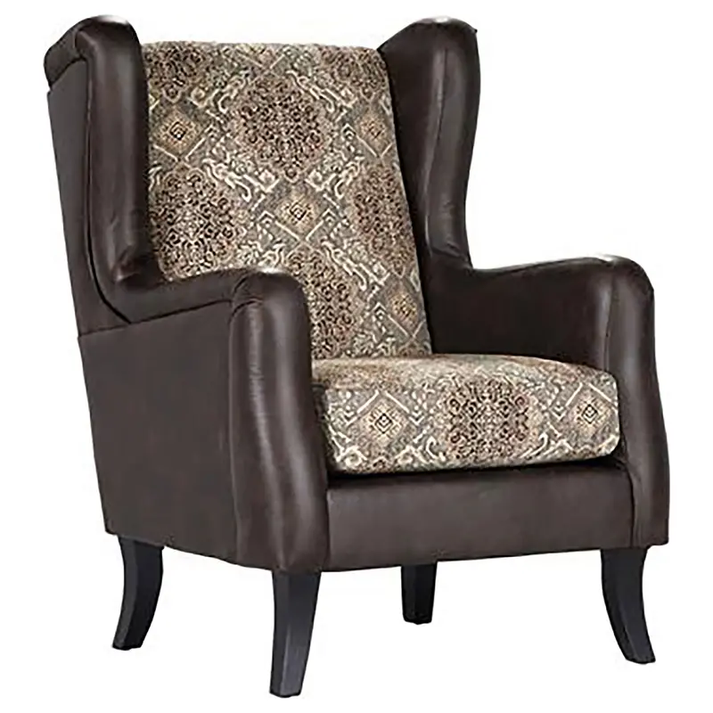Brookridge Brown Wingback Club Chair With Classic Silhouette 1