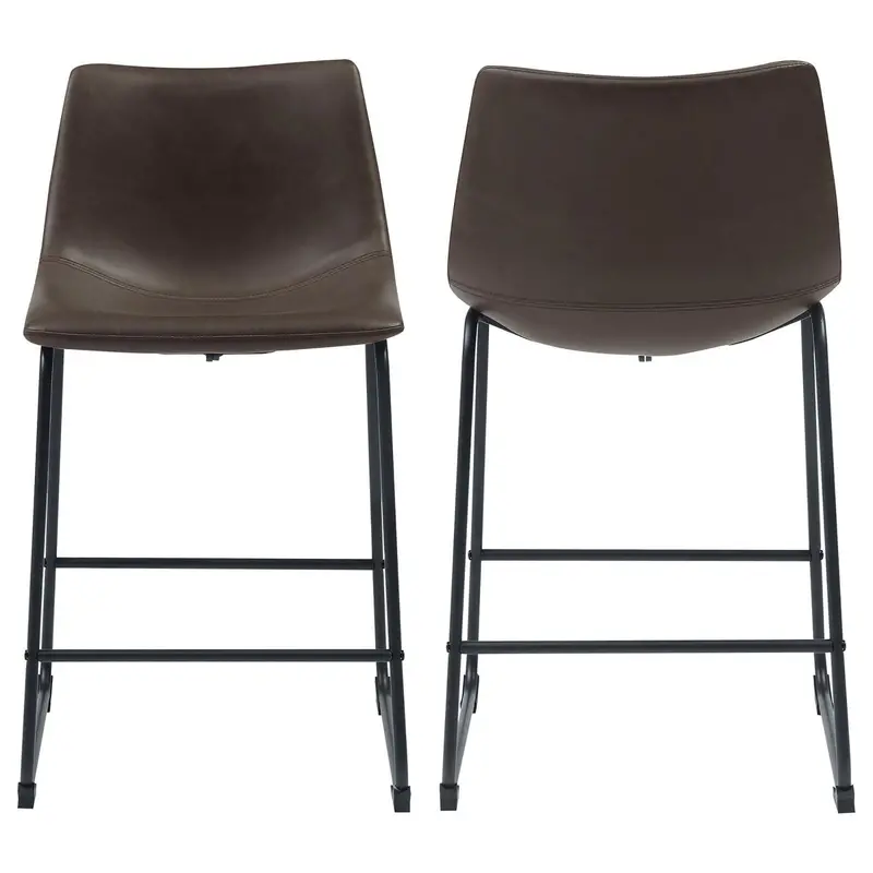 Brown Armless Counter Height Stools – Set Of 2 1