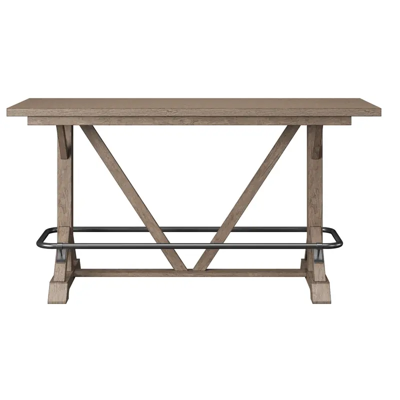 Brown Bar-Height Trestle Table 1