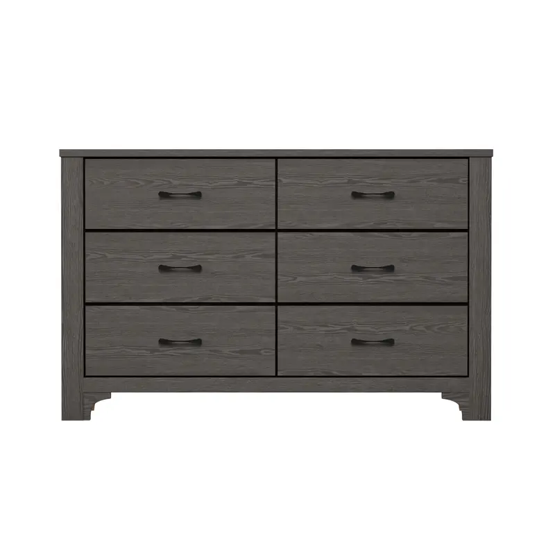 Brown Six-Drawer Dresser With Smooth-Action Slides 1