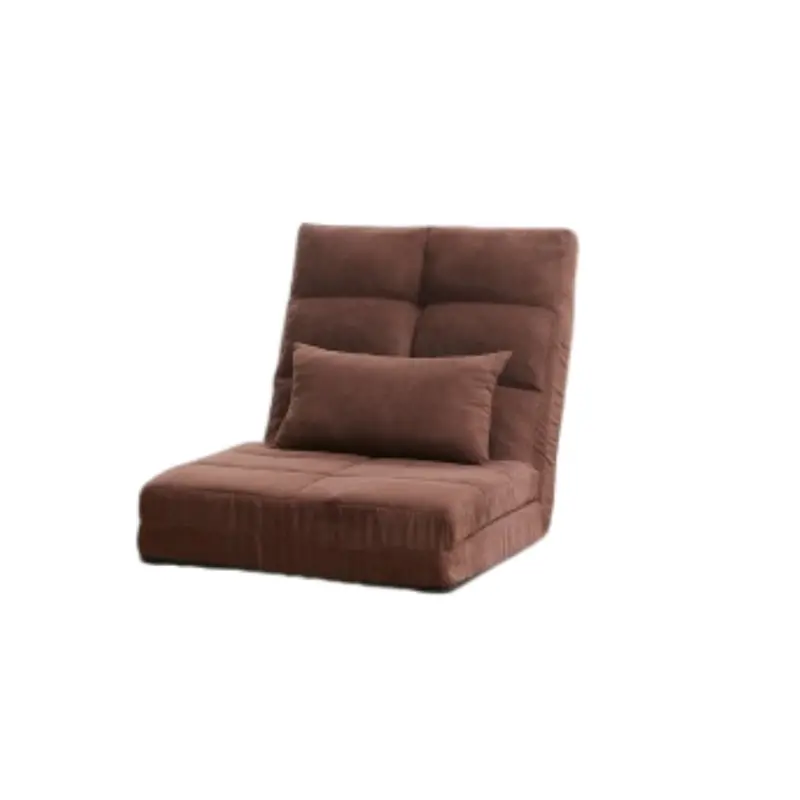 Brown Triple-Fold Metal Sofa Bed With Five Recline Positions And Pillow 1