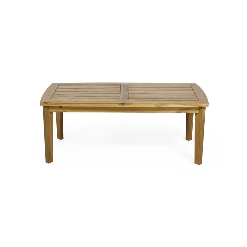 Brown Wicker Outdoor Rectangular Coffee Table – Indoor/Outdoor Use 1
