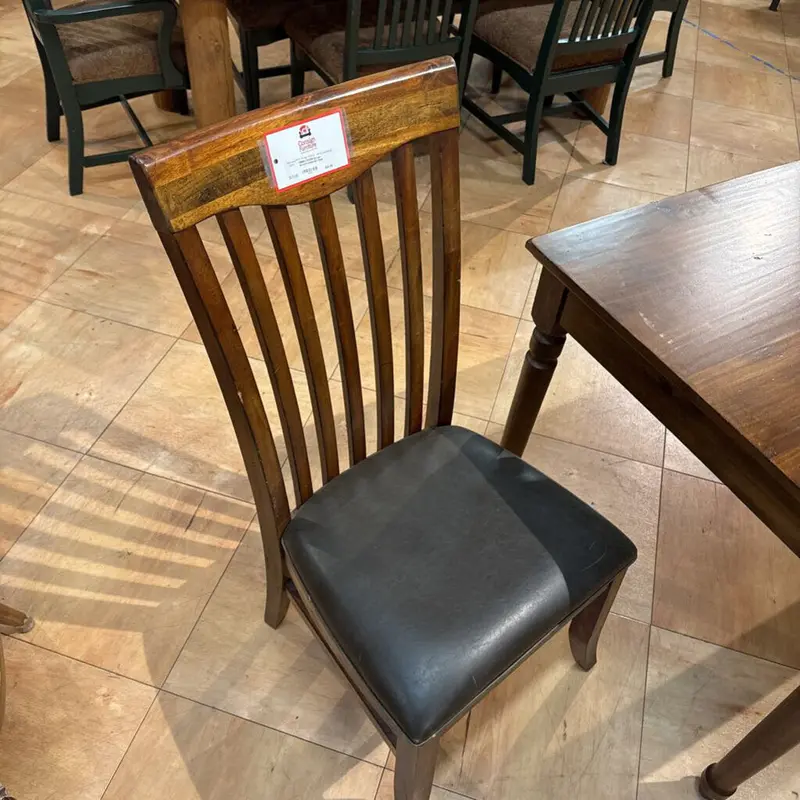Brown Wood-Frame Accent Chair With Padded Cushioned Seat 1