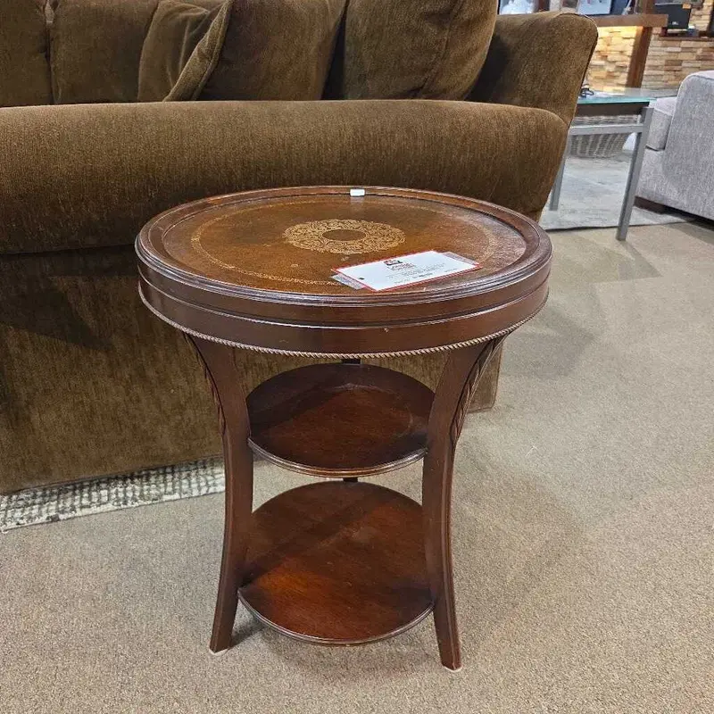 Btk Three-Tier Pedestal Side Table – Curved Base Living Room Accent 1