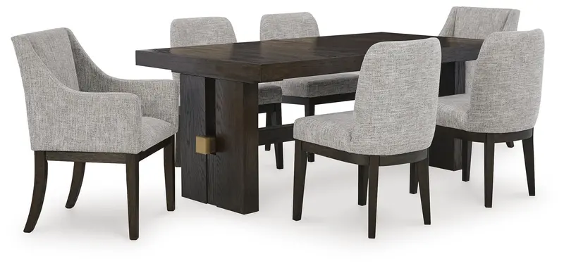 Burkhaus Solid Wood Dining Set: Table + Six Matching Chairs 1