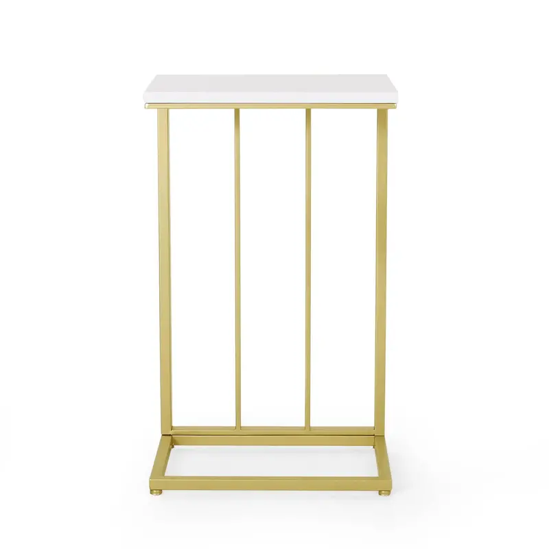 C-Shaped Modern Glam End Table 2