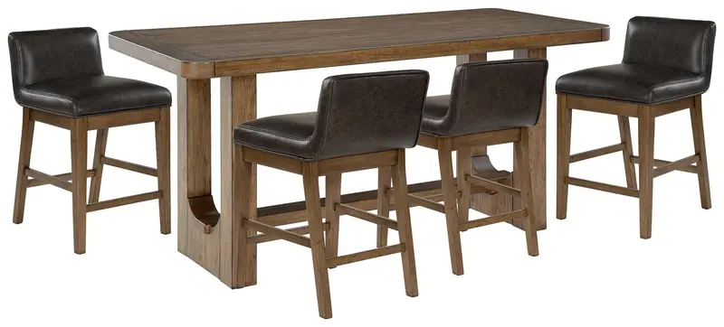 Cabalynn Counter-Height Dining Table And 4 Upholstered Barstools 1