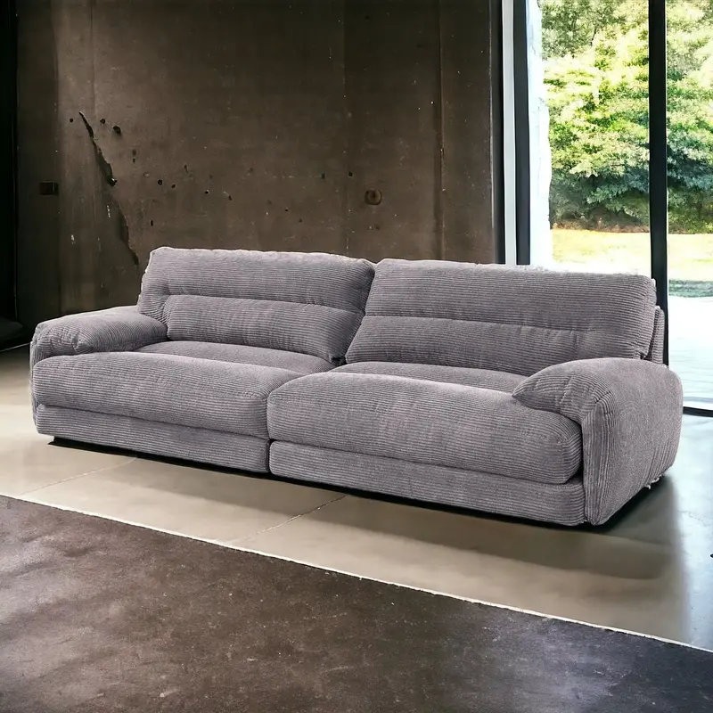 Cadenza Gray Corduroy Sofa 1