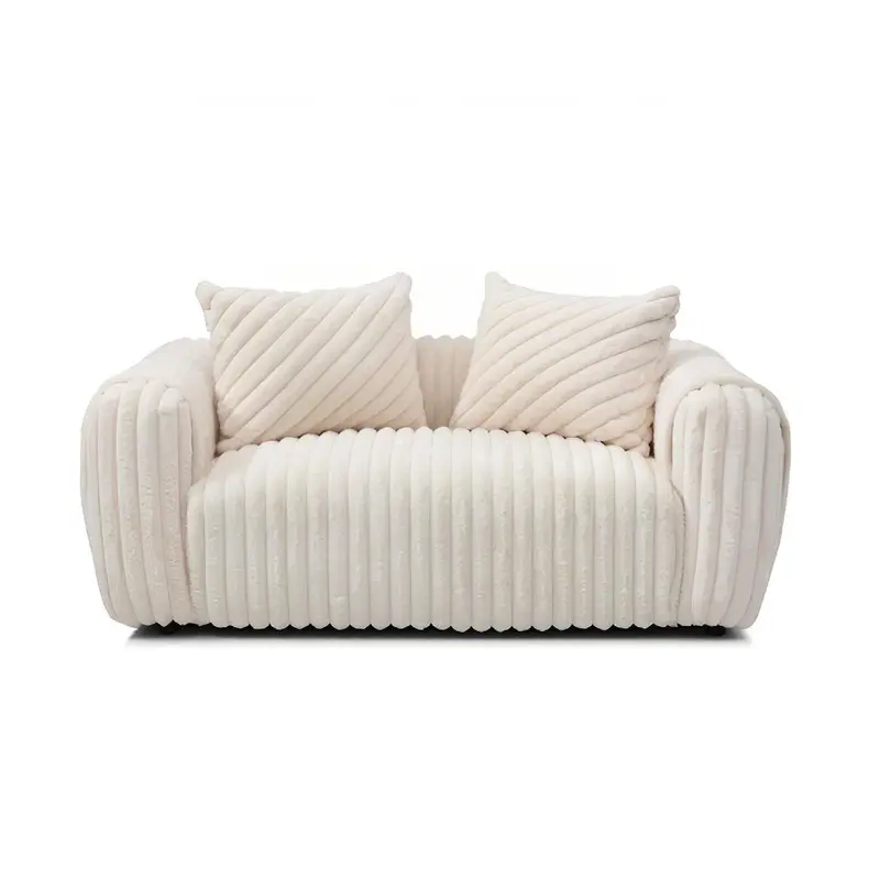 Cancun Modern Loveseat – Clean White Upholstered Two-Seater 1