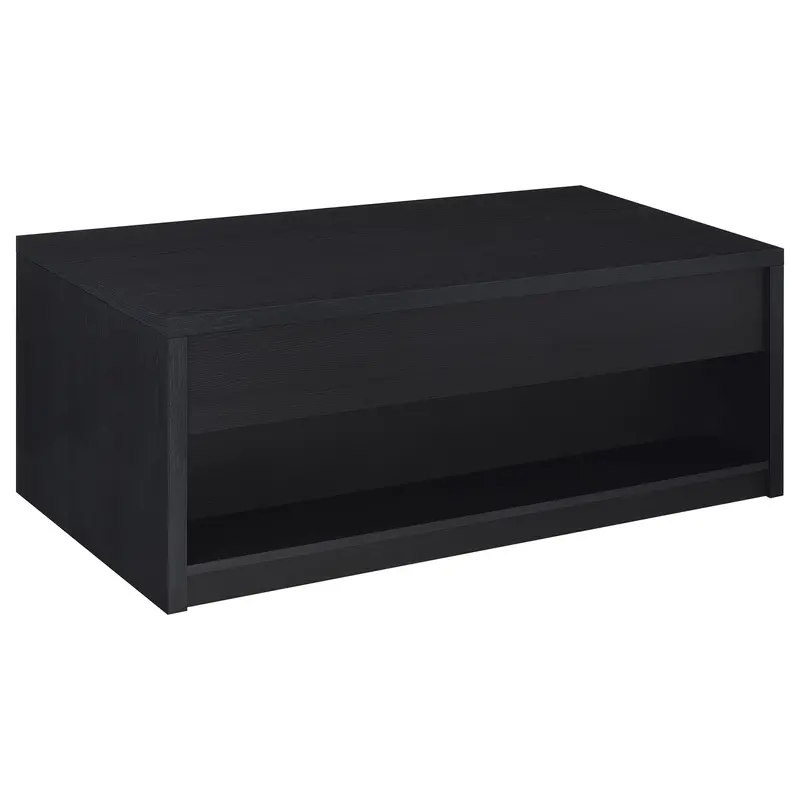 Canyon Black Lift-Top Storage Table With Dual Drawers 1
