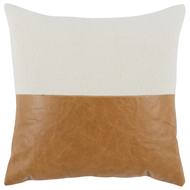 Canyon Ivory And Chestnut Textured Pillow 1