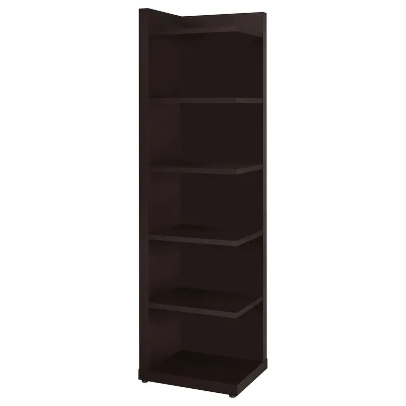 Cappuccino 6-Tier Corner Bookshelf For Compact Spaces 1