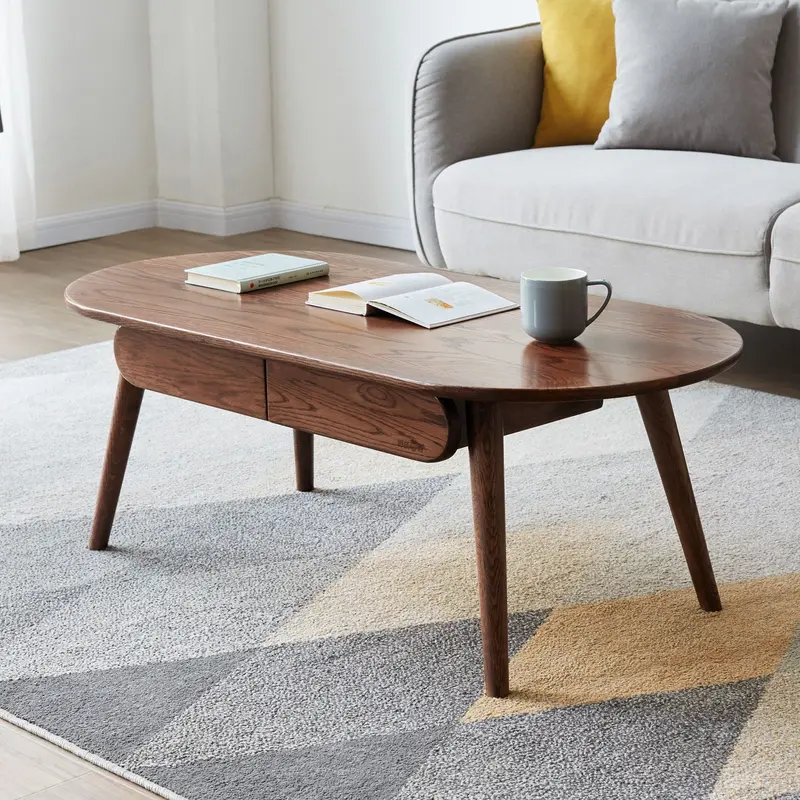 Capsule-Style Low Coffee Table With Concealed Drawers – Contemporary Living Room Centerpiece 2
