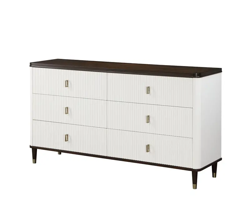 Carena Jewelry Dresser With Tray – White And Walnut Two-Tone Accent Furniture 1