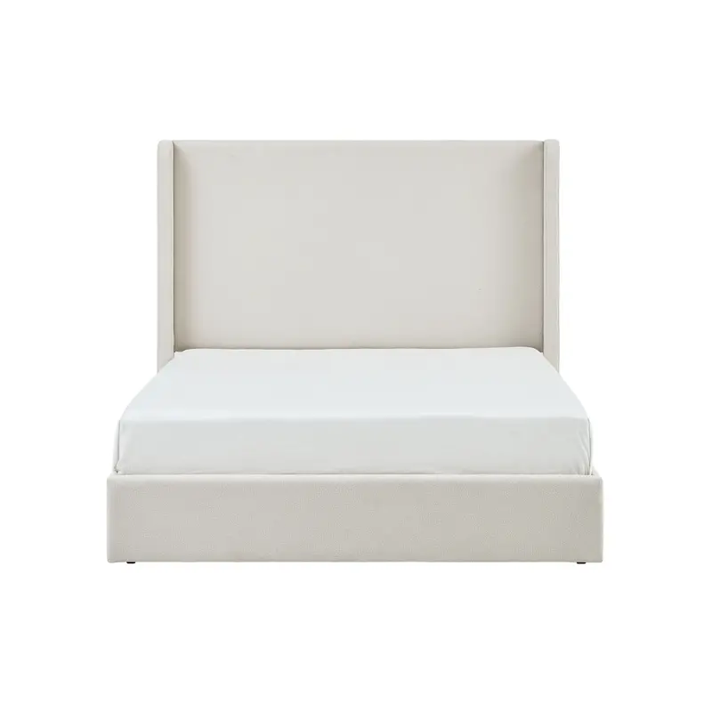 Carmen King Wingback Bed – Ivory Upholstered Statement Piece 1