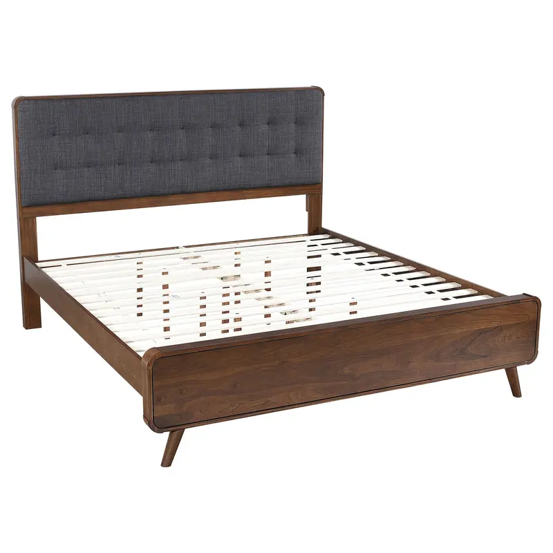 Carson Carrington Modern Platform Bed With Button-Tufted Headboard 1