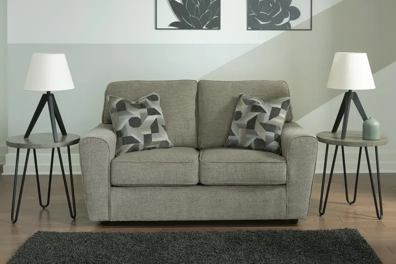 Cascilla Mid-Century Loveseat With Wooden Accents 1