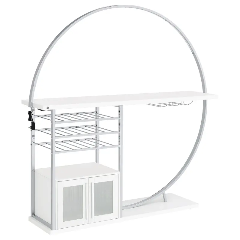 Casey White Two-Door Home Bar Cabinet With Adjustable Led Lighting 1