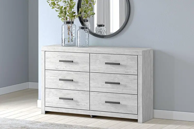 Cayboni Six-Drawer Dresser – Wide Bedroom Storage Cabinet With Elegant Pulls 1