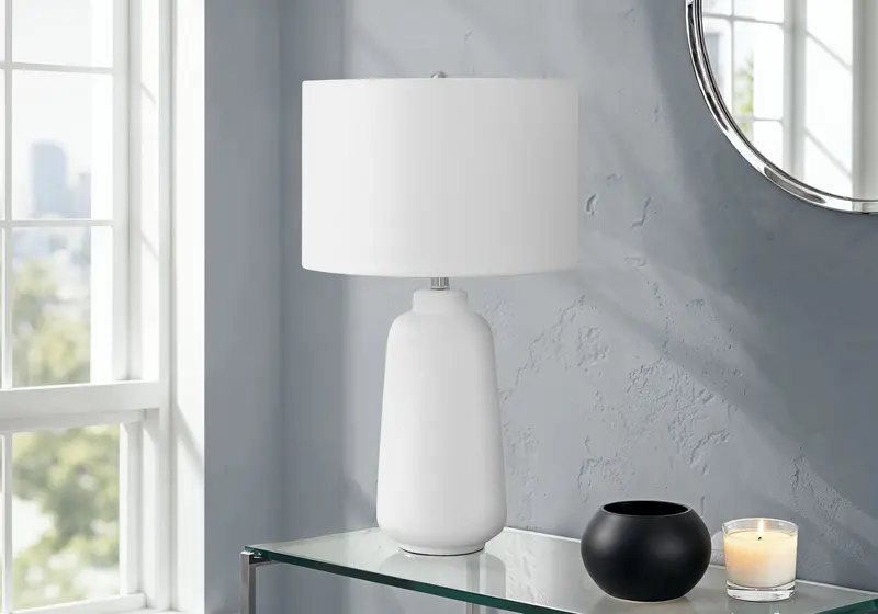 Ceramic Modern Table Lamp In Soft Cream Finish 1