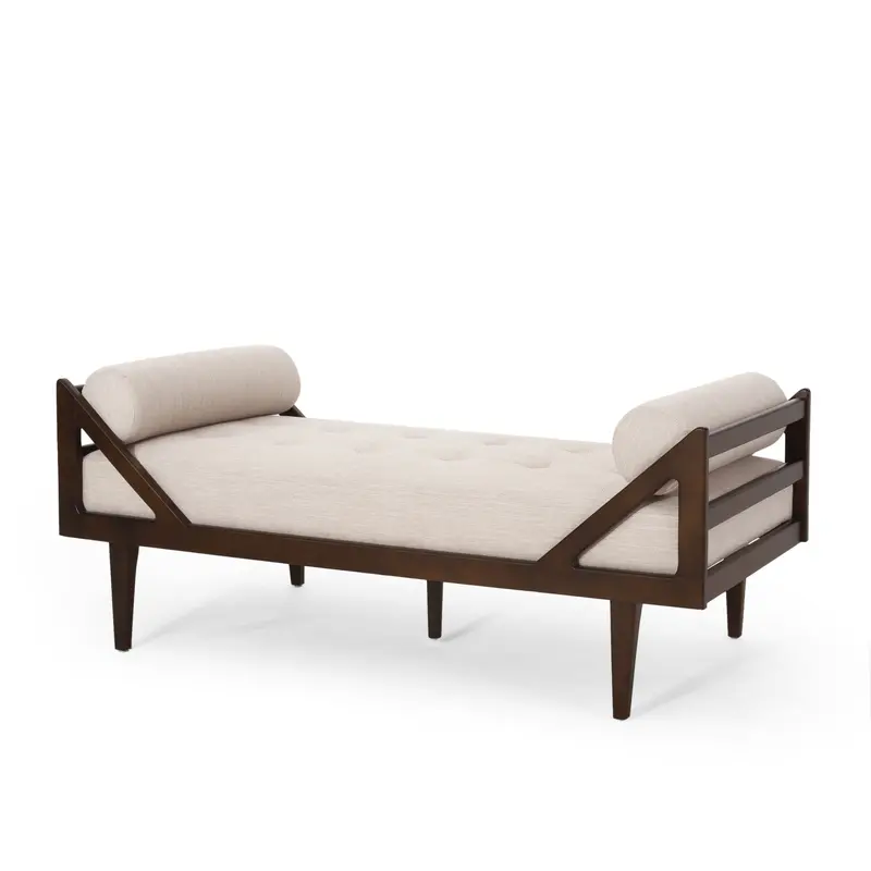Chaise Lounge With Bentwood Frame & Button-Tufted Upholstery 1