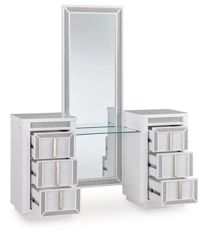 Chalanna Vanity Set With Mirror – Compact Dressing Station With Led Lighting 1