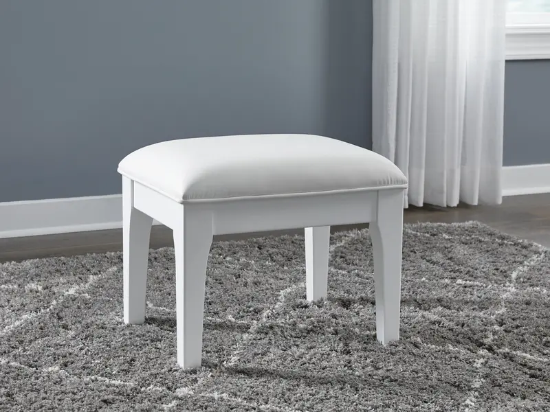Chalanna Vanity Stool With Tufted Seat And Gold-Tone Legs 1