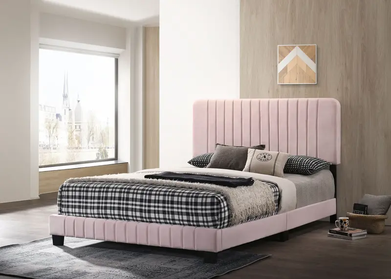 Channel-Tufted Platform Bed Frame 5