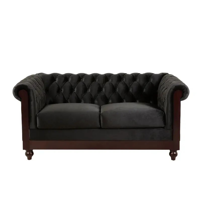 Chesterfield Loveseat – Rolled Arm 2-Seater Upholstered Sofa 2