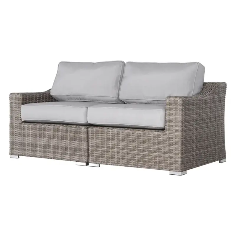Chic Wide Outdoor Loveseat With Weather-Resistant Cushions 1