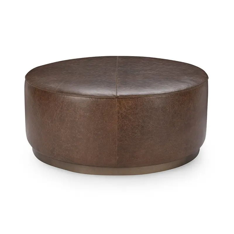 Clair Round Dining Table – Genuine Leather-Topped Surface 1