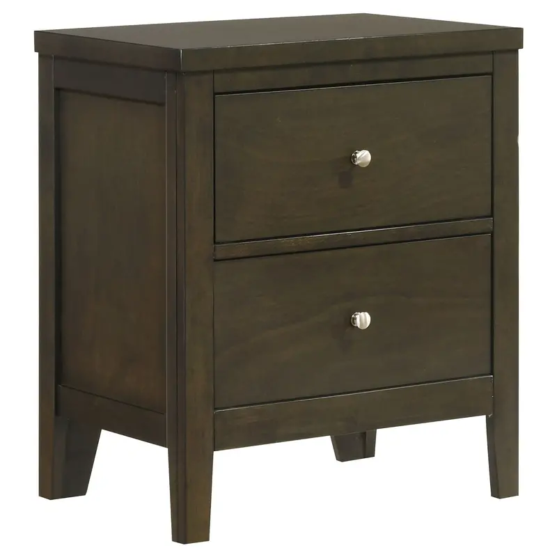 Clement Espresso 2-Drawer Bedside Table 1