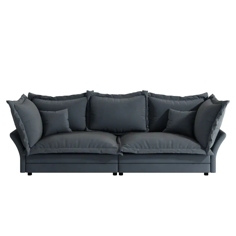 Cloud-Style Upholstered Sofa With Deep Seating, Oversized Pillows, And Plush Comfort Design 1