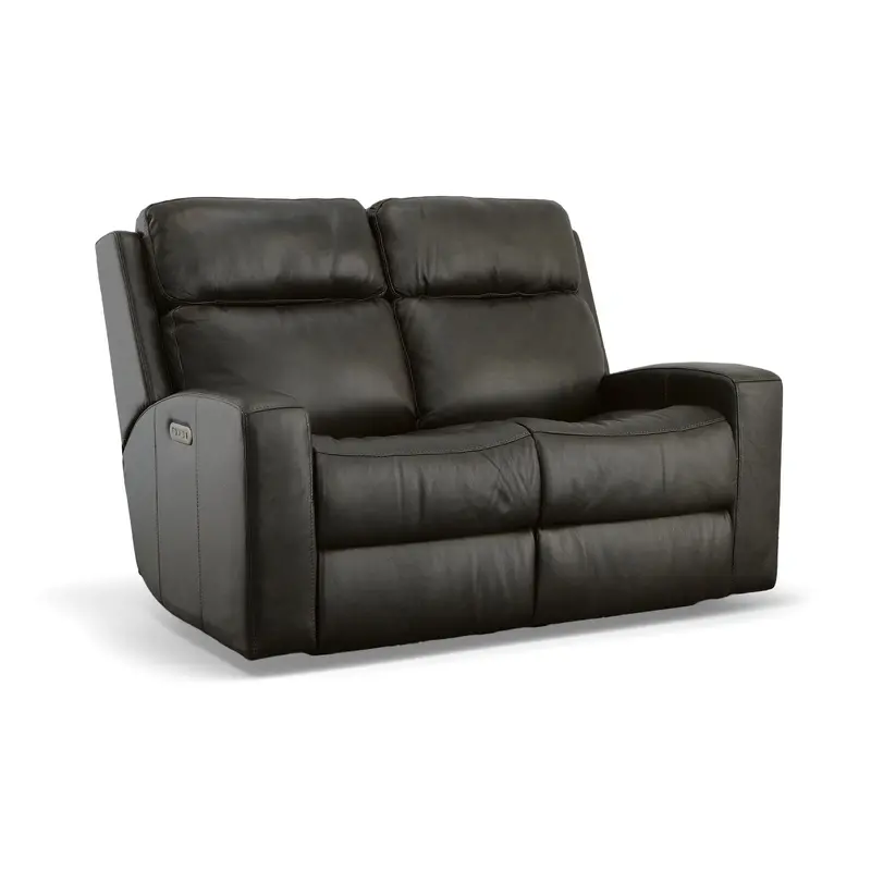 Cody Power Reclining Loveseat With Adjustable Headrests – Shadow Gray Fabric 1