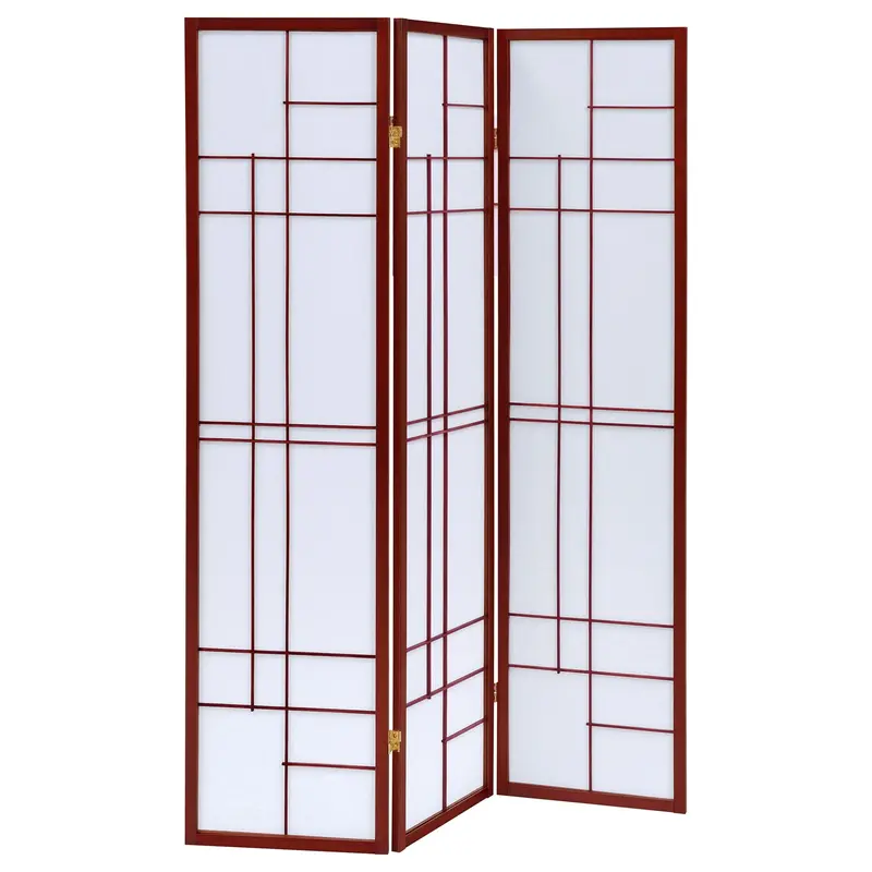 Colby 3-Panel Folding Floor Screen In Brown And White 1