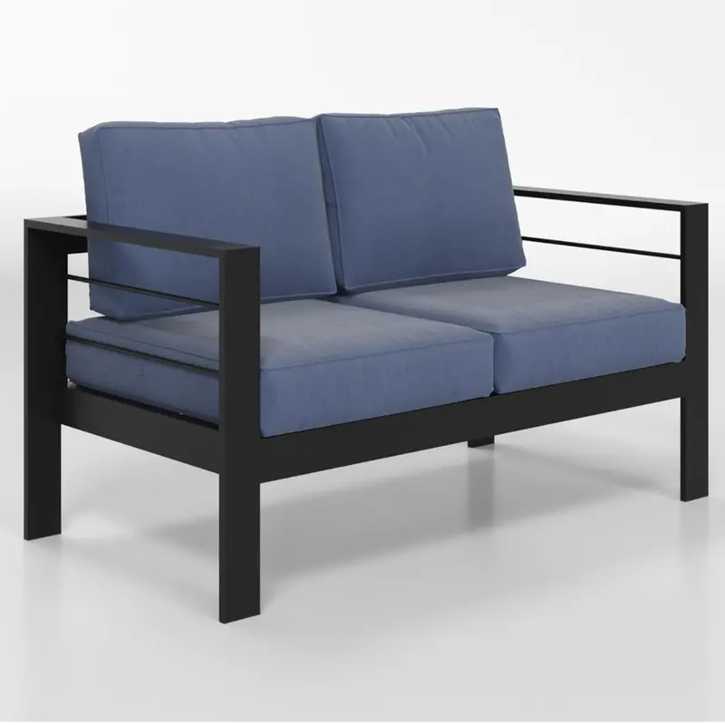 Compact All-Weather Patio Loveseat With Deep-Seating Cushions 2