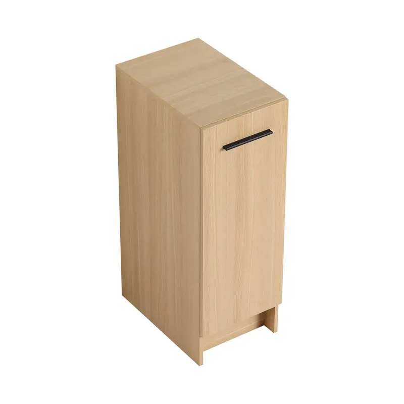 Compact Freestanding Bathroom Storage Cabinet – Light Oak Finish 1