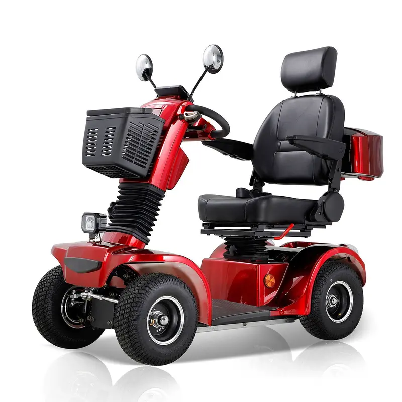 Compact Red Mobility Scooter For Indoor And Outdoor Use – Lightweight & Easy To Maneuver 1