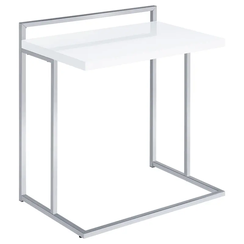 Compact White Rectangular Snack Table 1