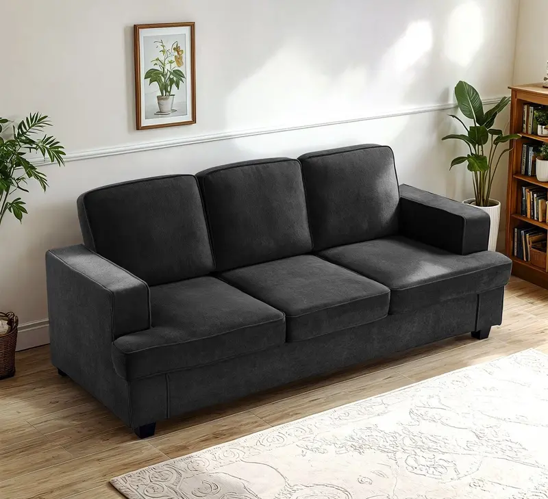 Contemporary 3-Seater Sofa – Spacious Deep-Seating Design With Wide Arms And Supportive Cushions 1