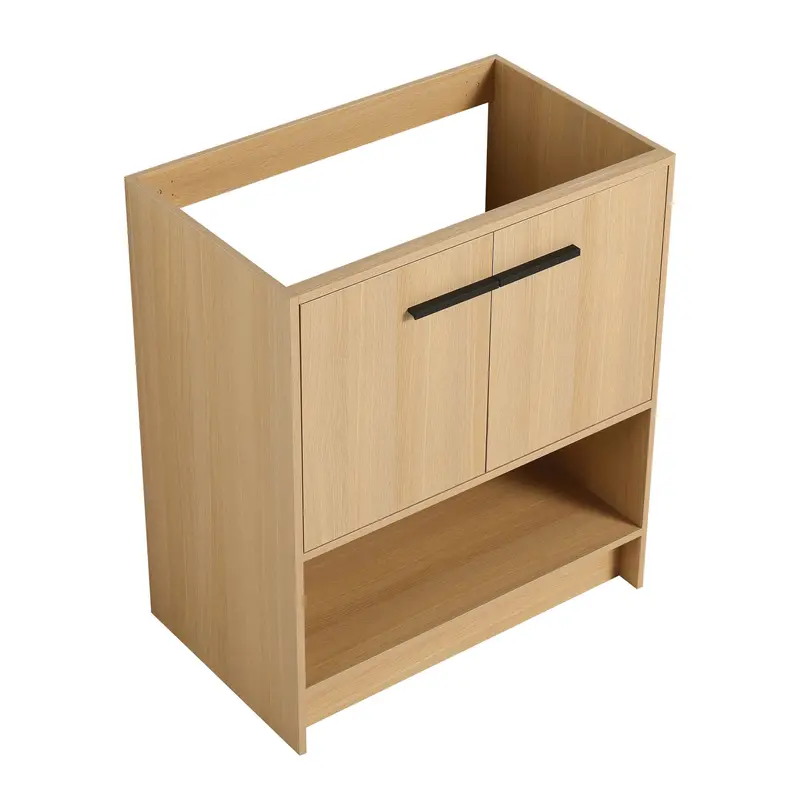 Contemporary Freestanding Bathroom Vanity With Dual Cabinet Doors 1